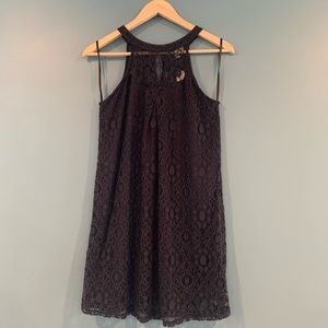 Navy Lace A line dress